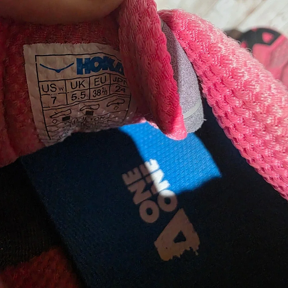 Hoka Clifton 2 Pink and Gray Athletic Shoes - Picture 7 of 7